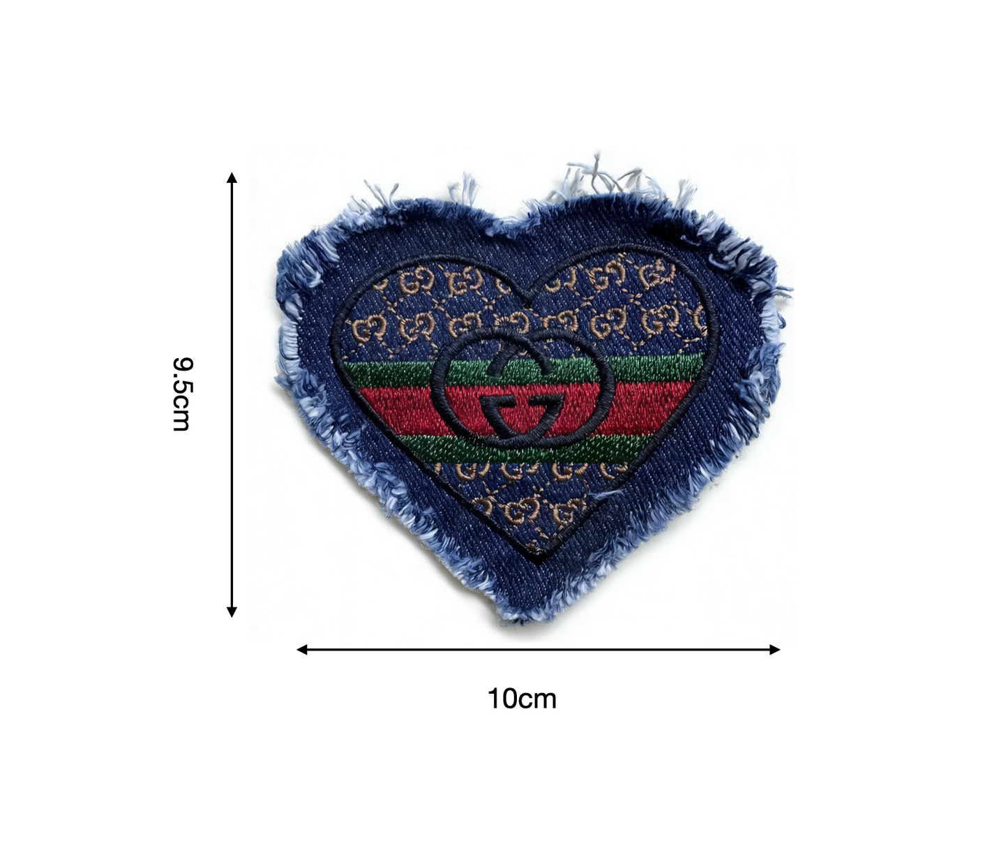 Denim Heart Embroidery Gucci Tiffany Patches Custom Clothing Jackets