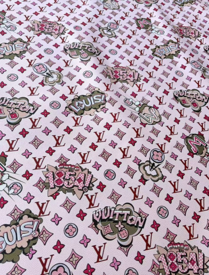New Pink LV Designer Leather Sold by Yard Crafts DIY Projects