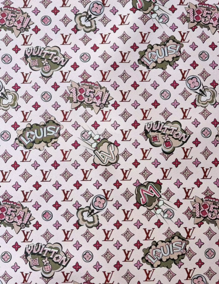 New Pink LV Designer Leather Sold by Yard Crafts DIY Projects