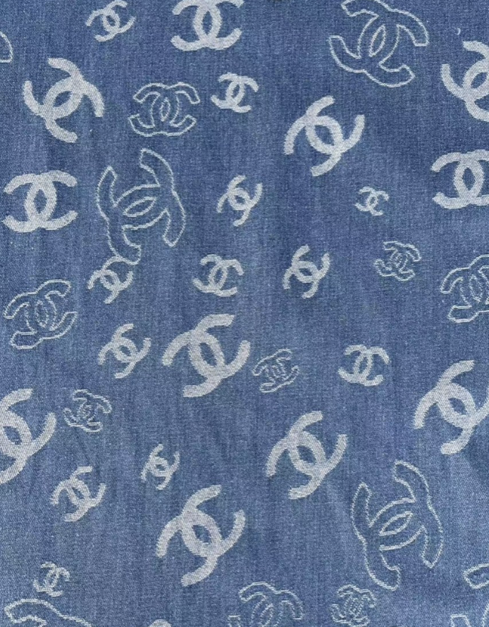 Dark Chanel Denim Fabric for DIY Crafts Sewing Projects