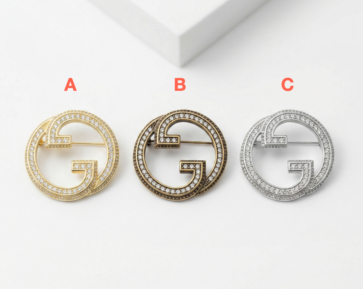 Vintage Gucci Inspired Brooches, Retro Luxury Pins for Women