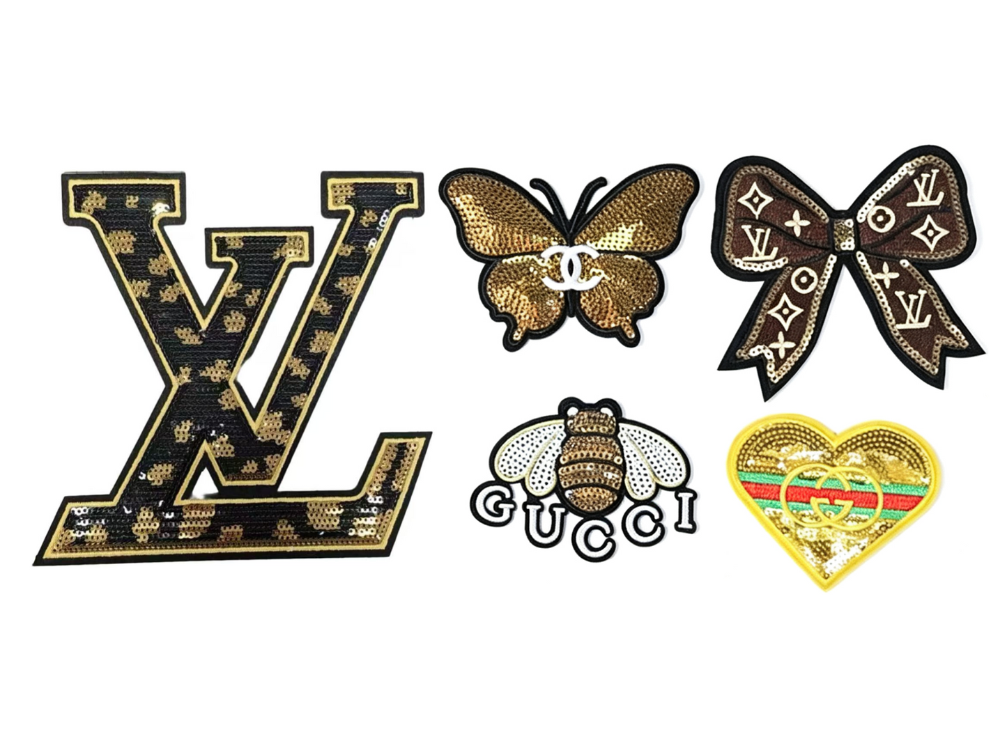 Embroidery LV Gucci Patches Custom Clothing Jackets