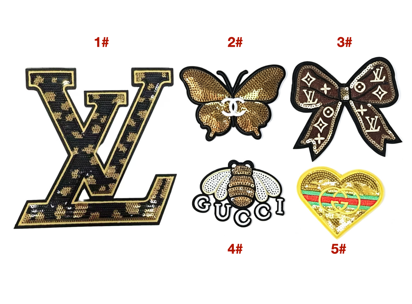 Embroidery LV Gucci Patches Custom Clothing Jackets