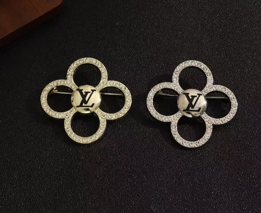 Vintage LV Inspired Brooches, Retro Luxury Pins for Women