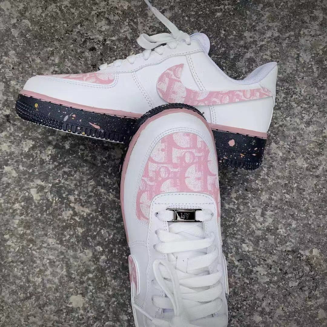 Hand-painted Pink Custom Sneakers Air Force One for Man