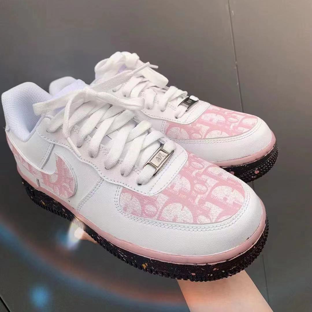 Hand-painted Pink Custom Sneakers Air Force One for Man