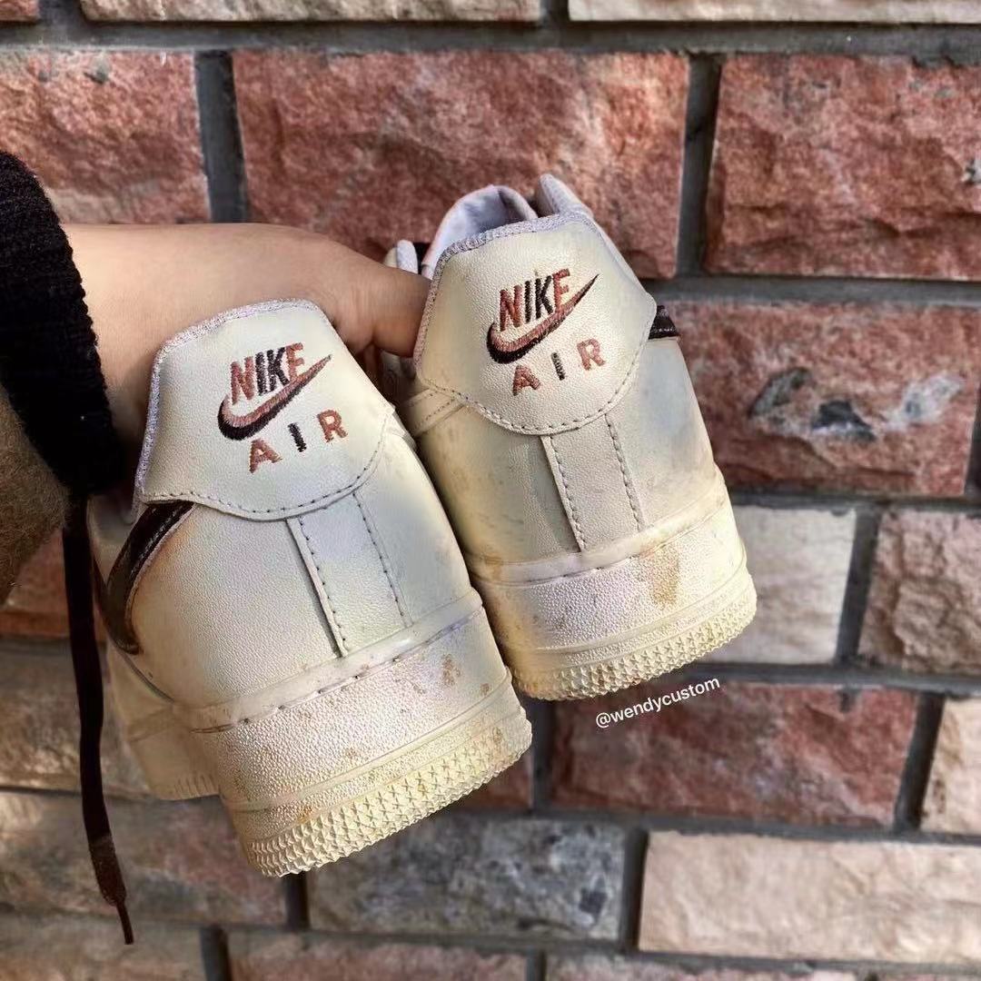 Hand-Painted Donald Duck Cartoon Air Force One Sneakers Shoes for Woman