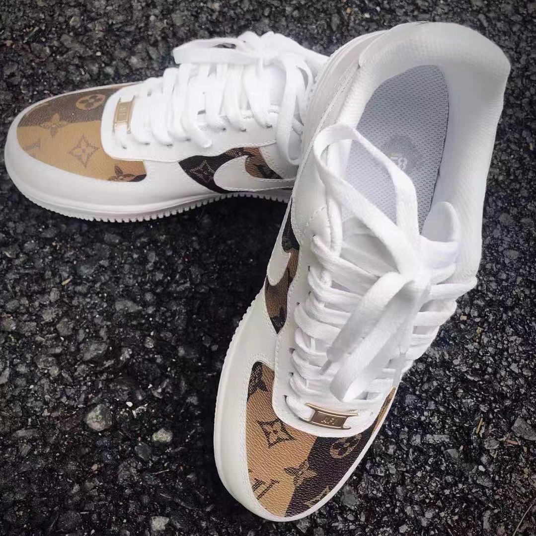 Vantage LV Stripe Nigo Made Leather Custom Sneaker Air Force One Shoe for Man