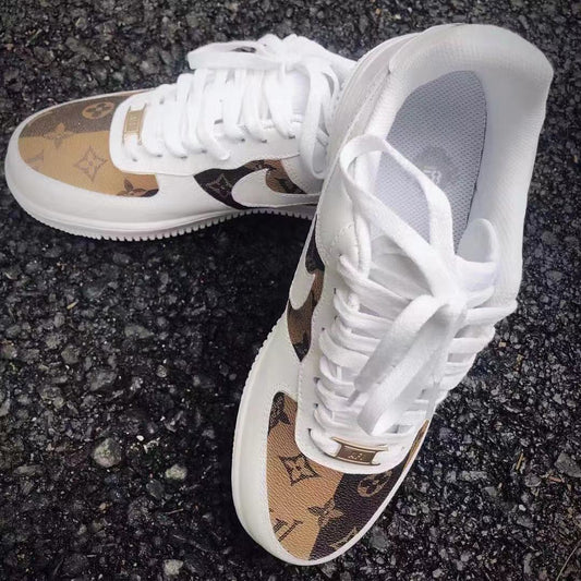 Vantage LV Stripe Nigo Made Leather Custom Sneaker Air Force One Shoe for Man