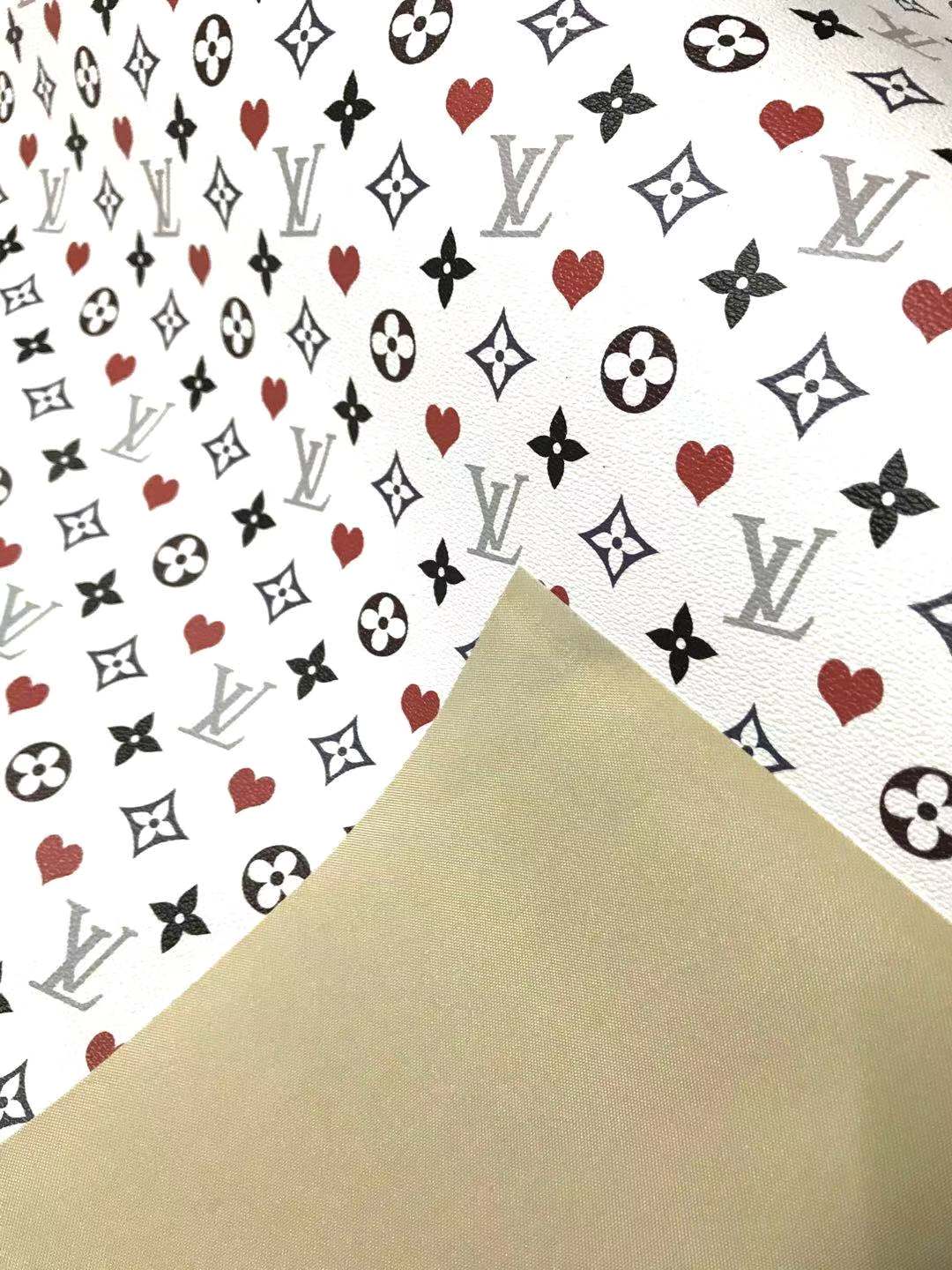 Trending LV Heart Leather Fabric for Bag