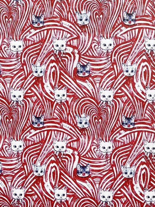 Gucci Cat Designer Faux Leather Vinyl Fabric for Handmade Sewing Project Custom Sneakers