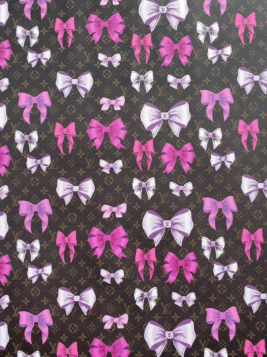 New LV Louis Vuitton Bow Leather Vinyl Fabric for Handmade Bag Custom