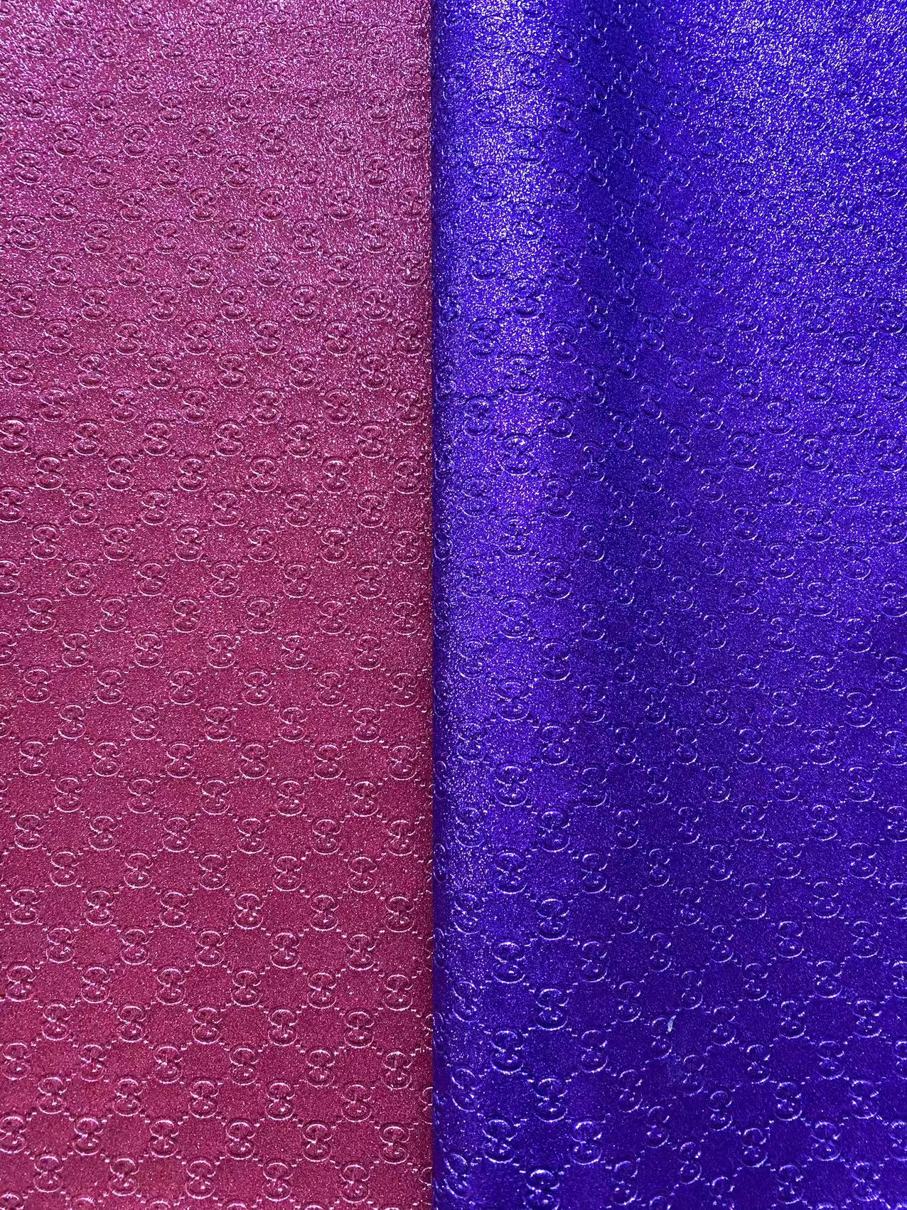 Bling Purple Shiny Diamond Gucci Faux Leather Sheet for DIY Handmade Custom Projects