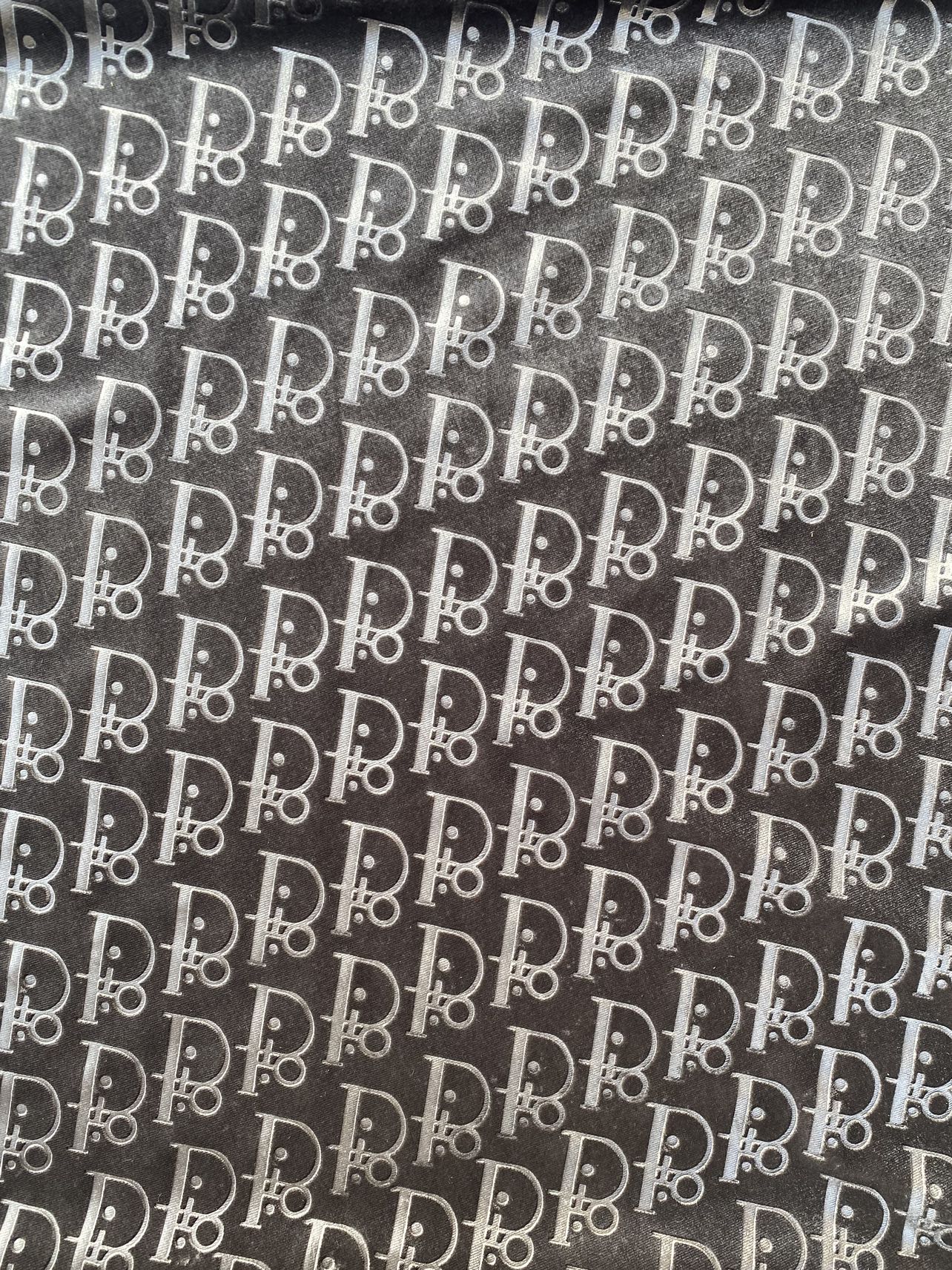 Grey Dior Velvet for Shoes Custom Sneakers Designer Fabric by the Yard