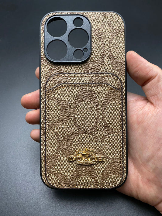 Light Cream Coach Leather iPhone Case