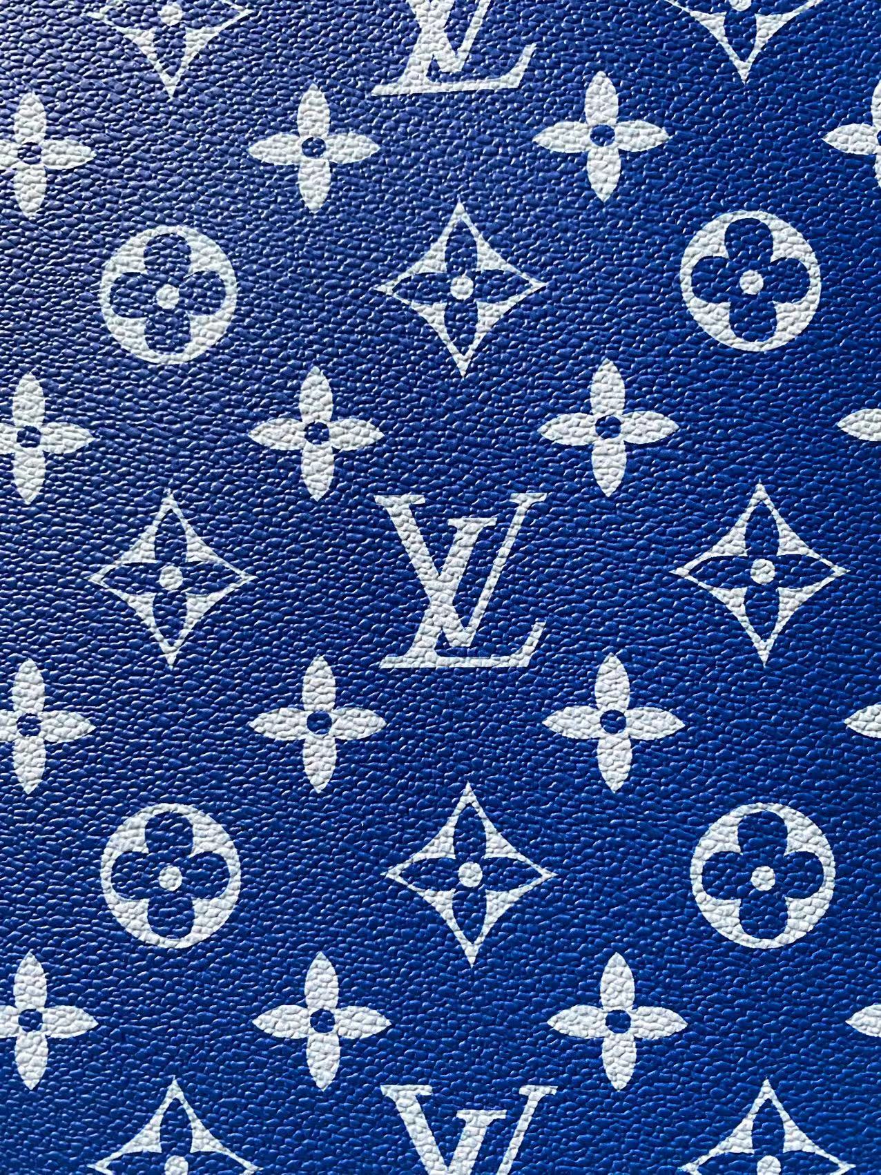 Blue LV Leather for shoes