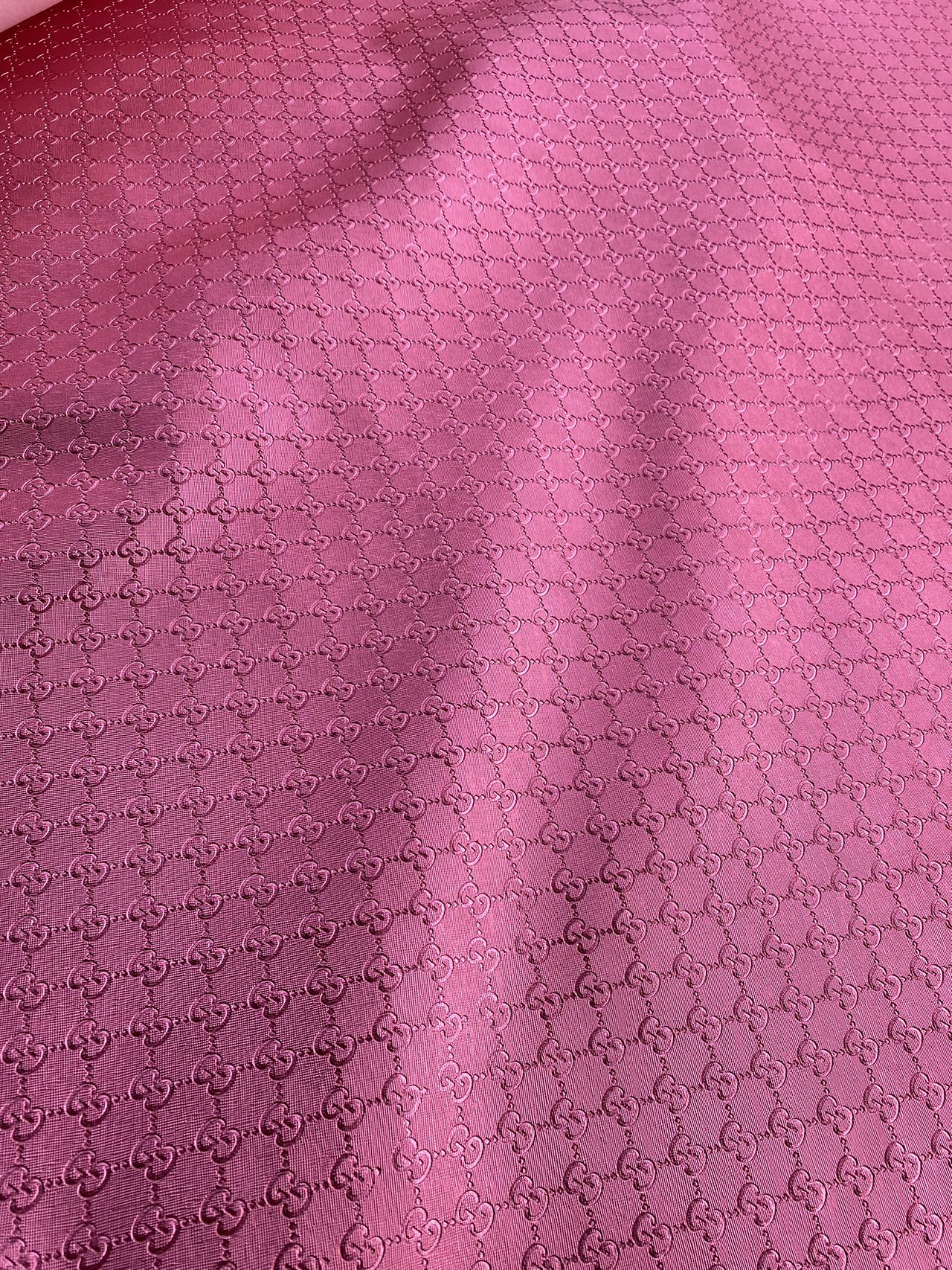 Peach Pink Shiny Soft Gucci Leather Fabric for Nail Art Shoes Custom Sewing Projects