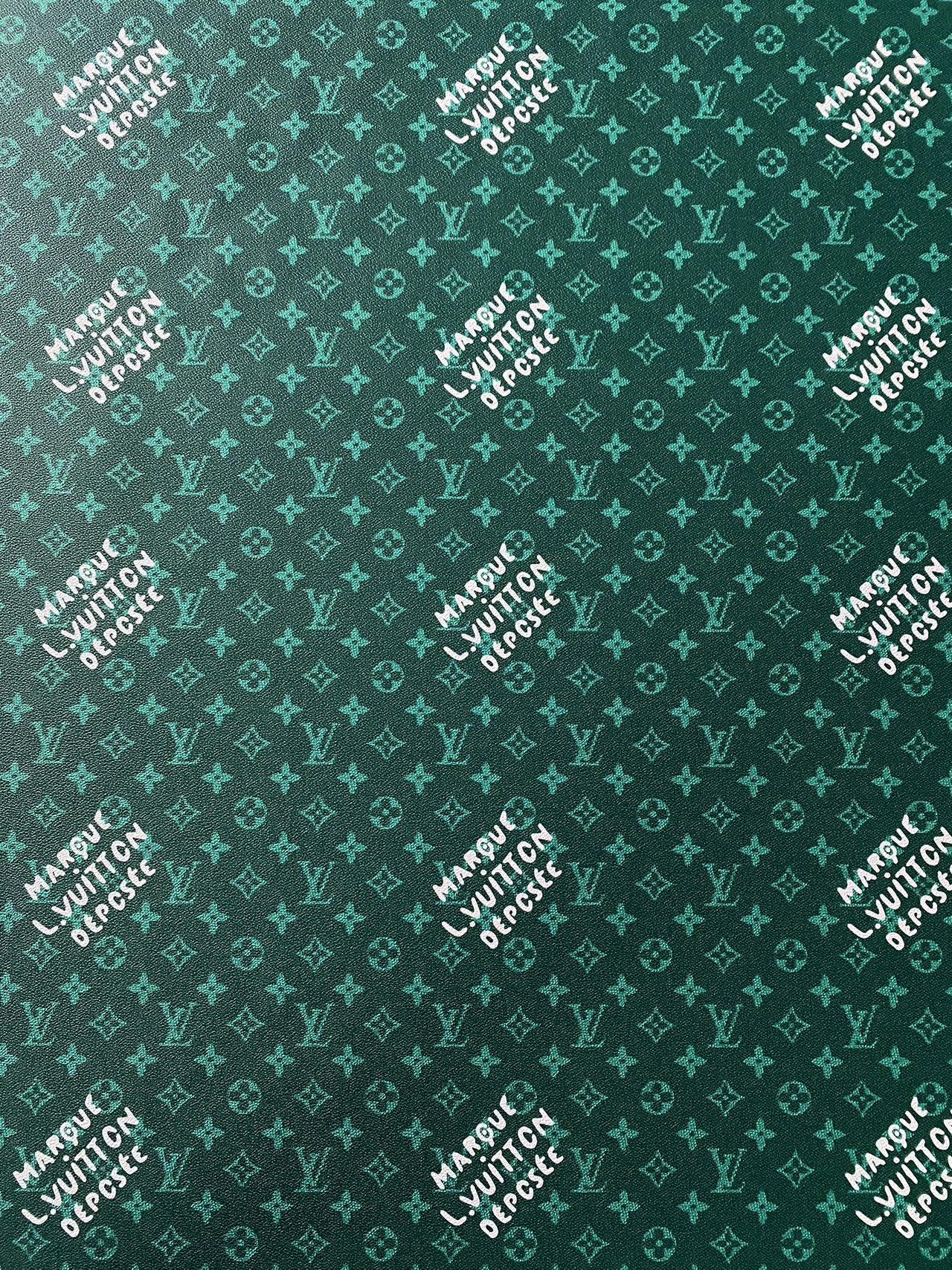 Deep Green LV Louis Vuitton Monogram Custom Leather for Sneaker Shoes