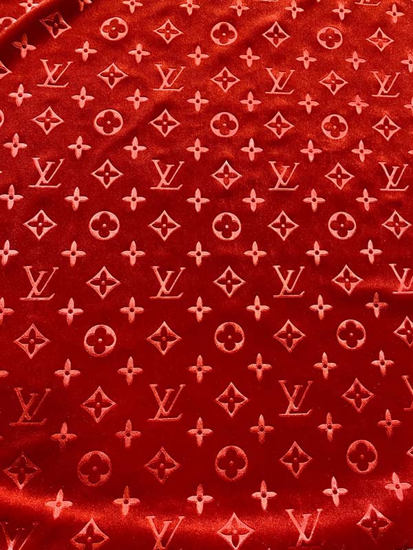 Red Louis Vuitton LV Velvet Fabric