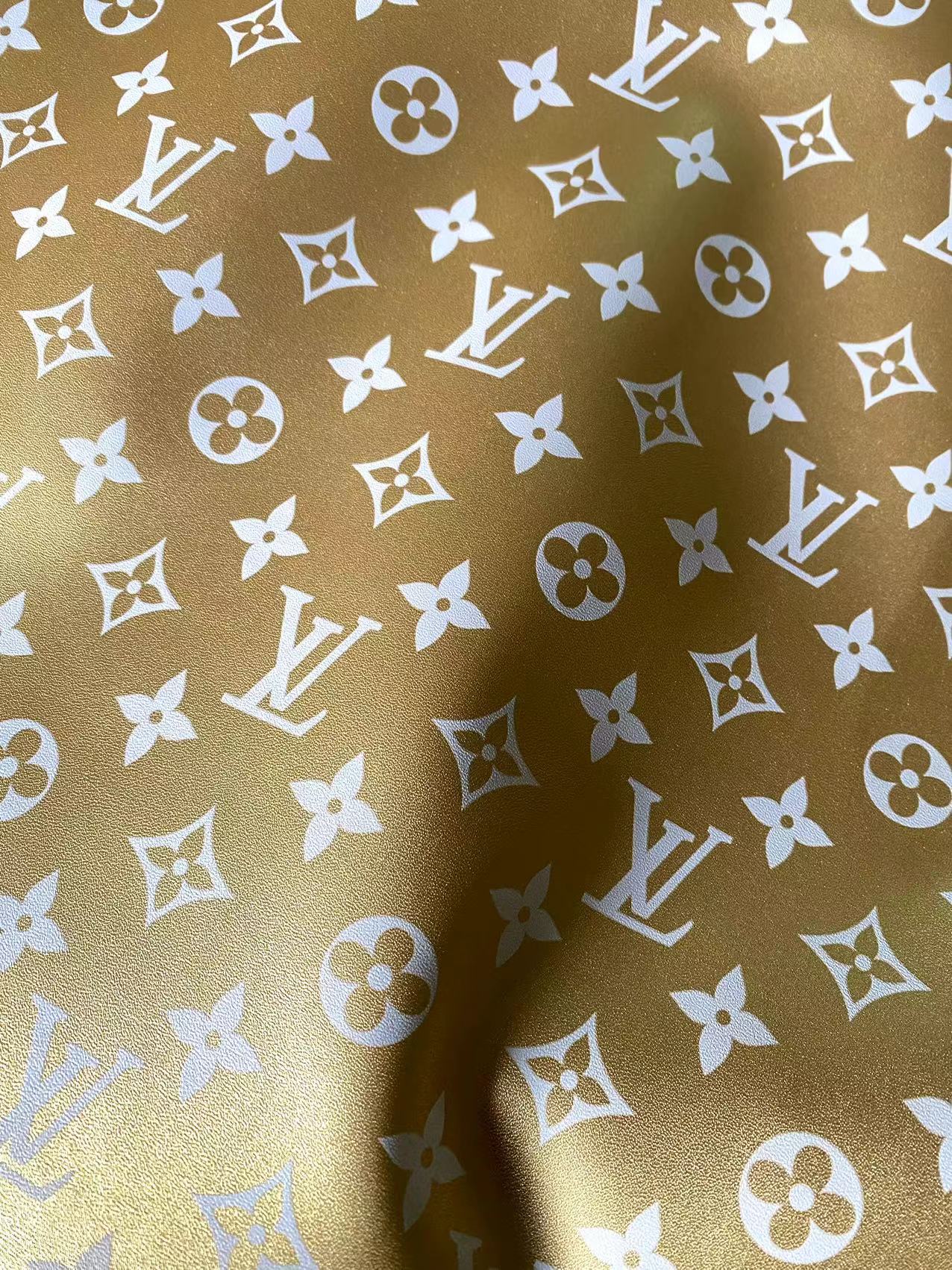 Golden Metallic Louis Vuitton Leather Sheet for Bag
