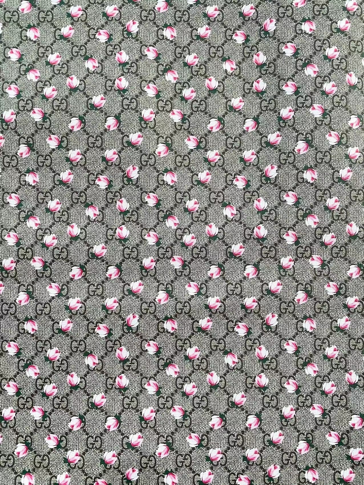 Gucci Flower Faux Leather Fabric for Sneakers Custom Shoes