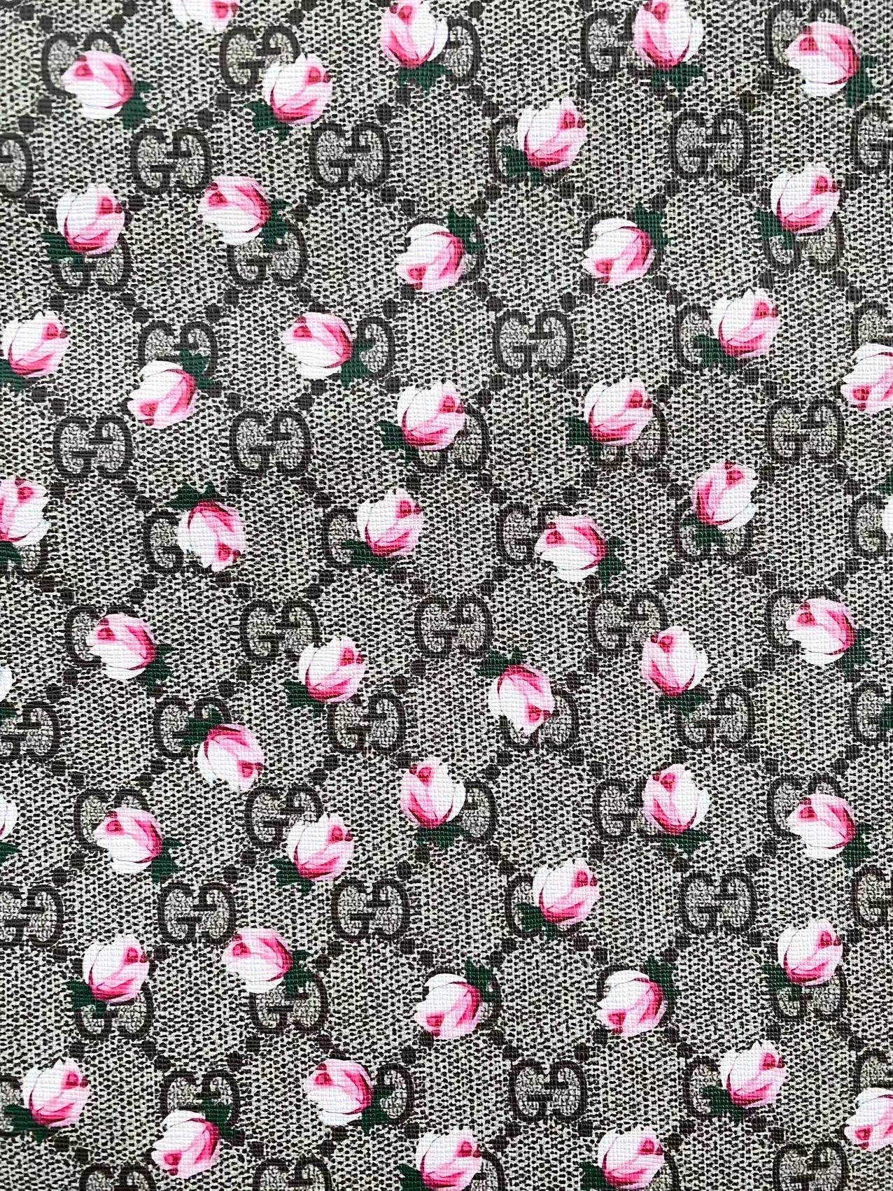 Gucci Flower Faux Leather Fabric for Sneakers Custom Shoes