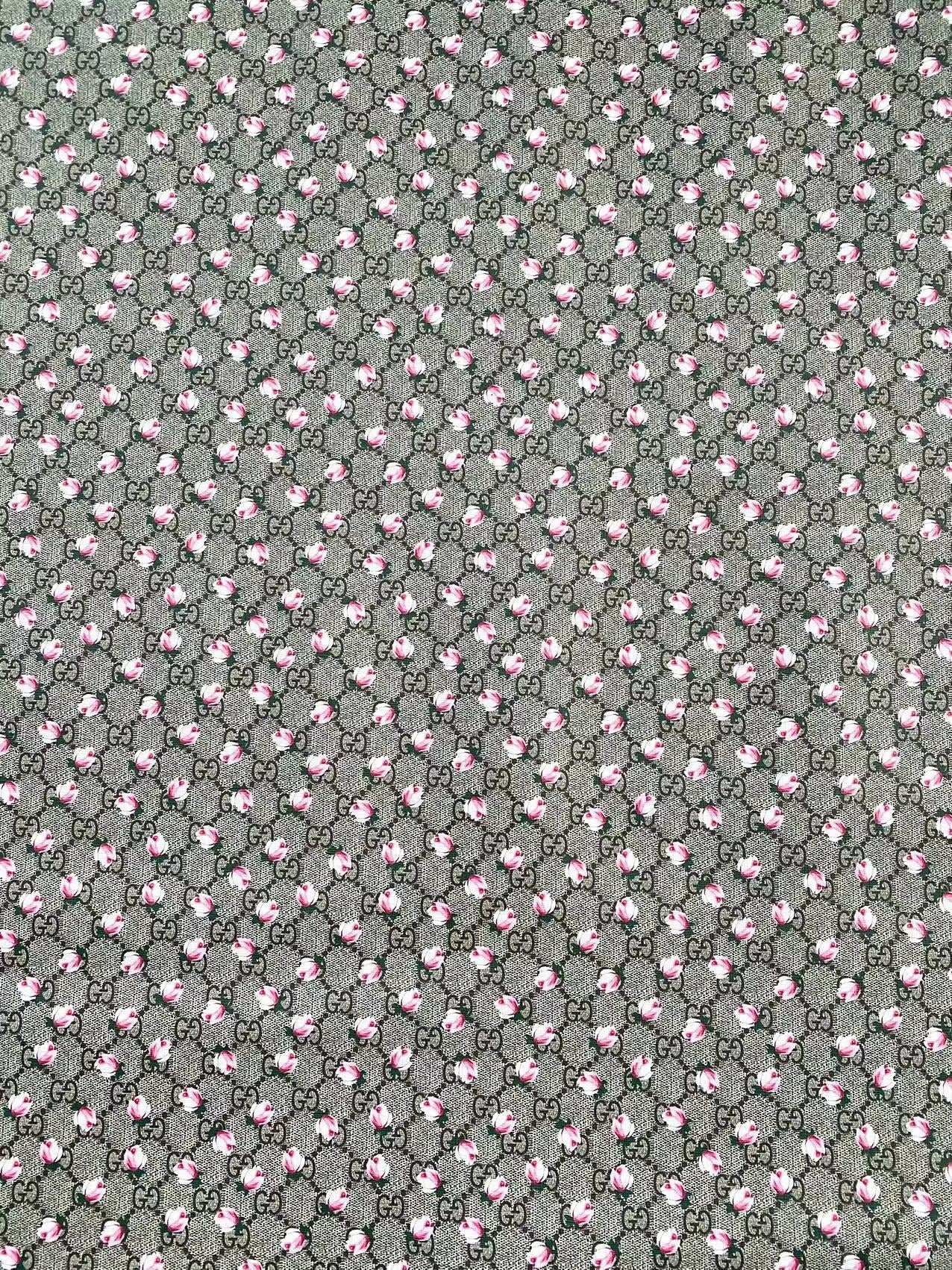 Gucci Flower Faux Leather Fabric for Sneakers Custom Shoes