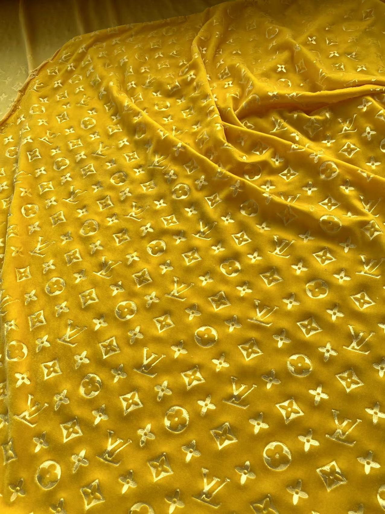 Lemon Yellow Louis Vuitton LV Velvet Fabric for Shoe Sneaker Custom
