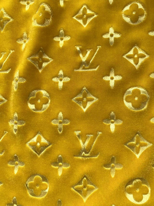 Lemon Yellow Louis Vuitton LV Velvet Fabric for Shoe Sneaker Custom