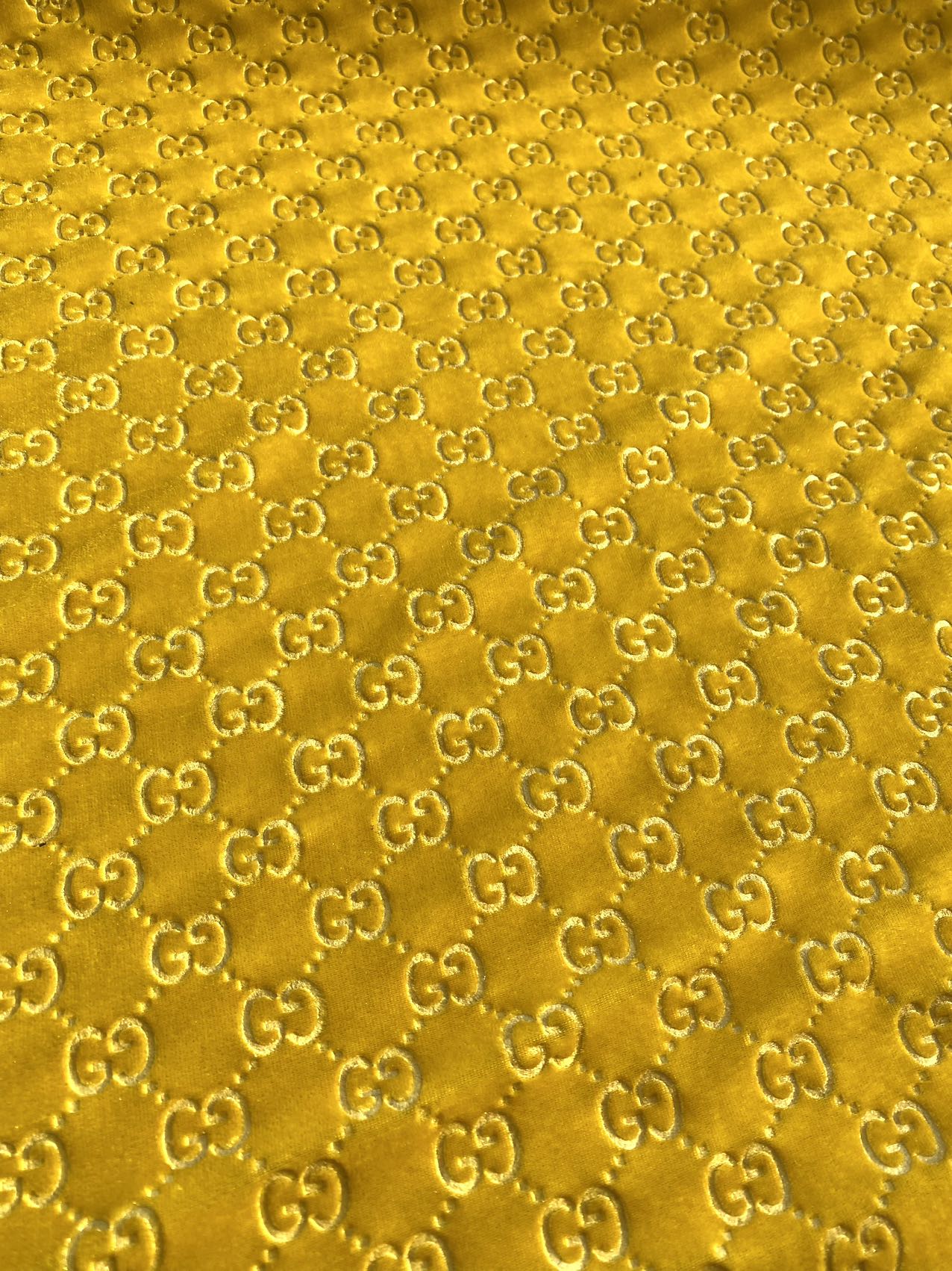 Lemon Yellow Gucci Velvet Fabric for Shoe Sneaker Custom