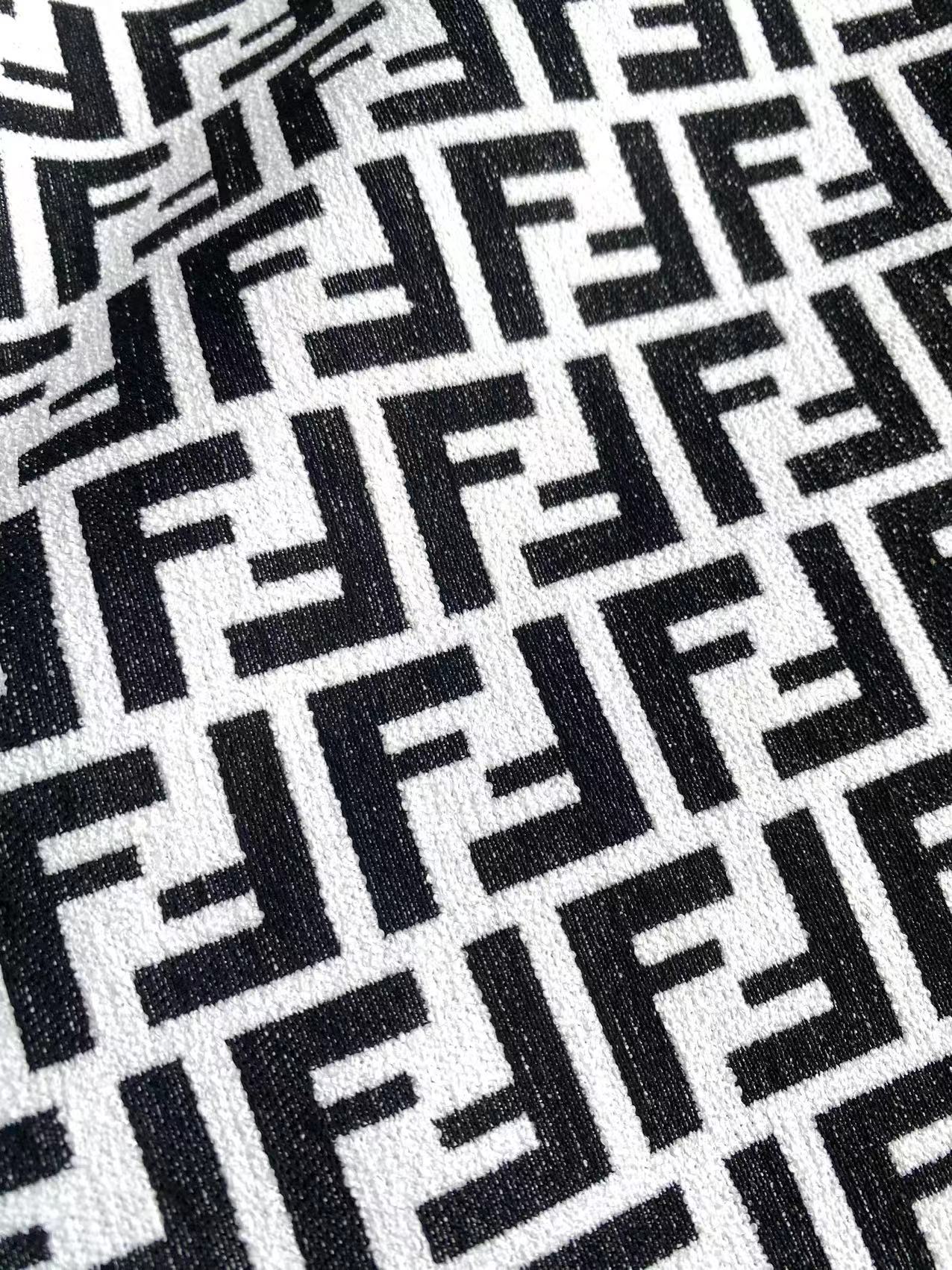 Black White Chenille Fendi Designer Fabric for Sewing Upholstery Projects