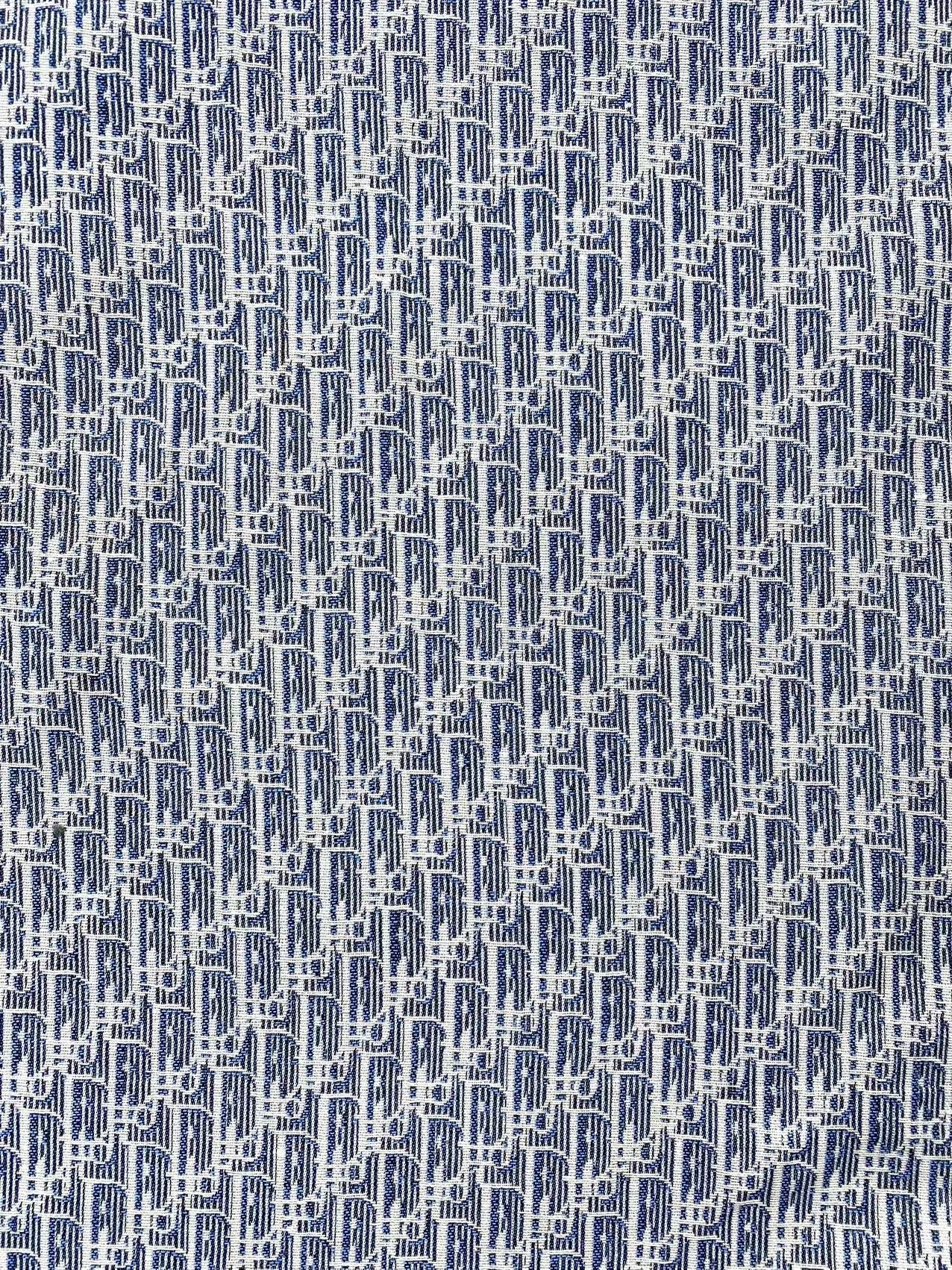 Blue Dior Sneaker Fabric for Custom Shoes Sewing Project DIY