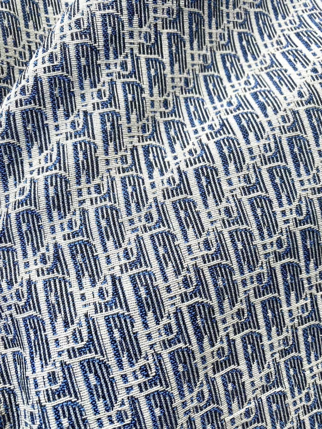 Blue Dior Sneaker Fabric for Custom Shoes Sewing Project DIY