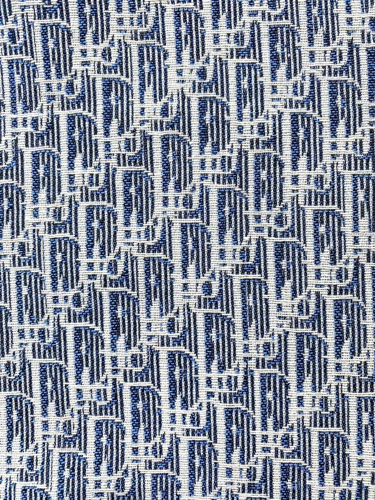 Blue Dior Sneaker Fabric for Custom Shoes Sewing Project DIY