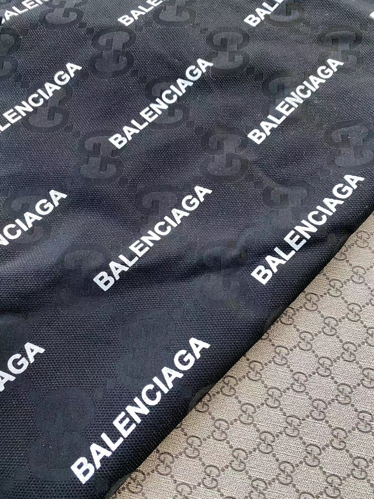 Black Gucci Balenciaga Jacquard Truck Upholstery Fabric