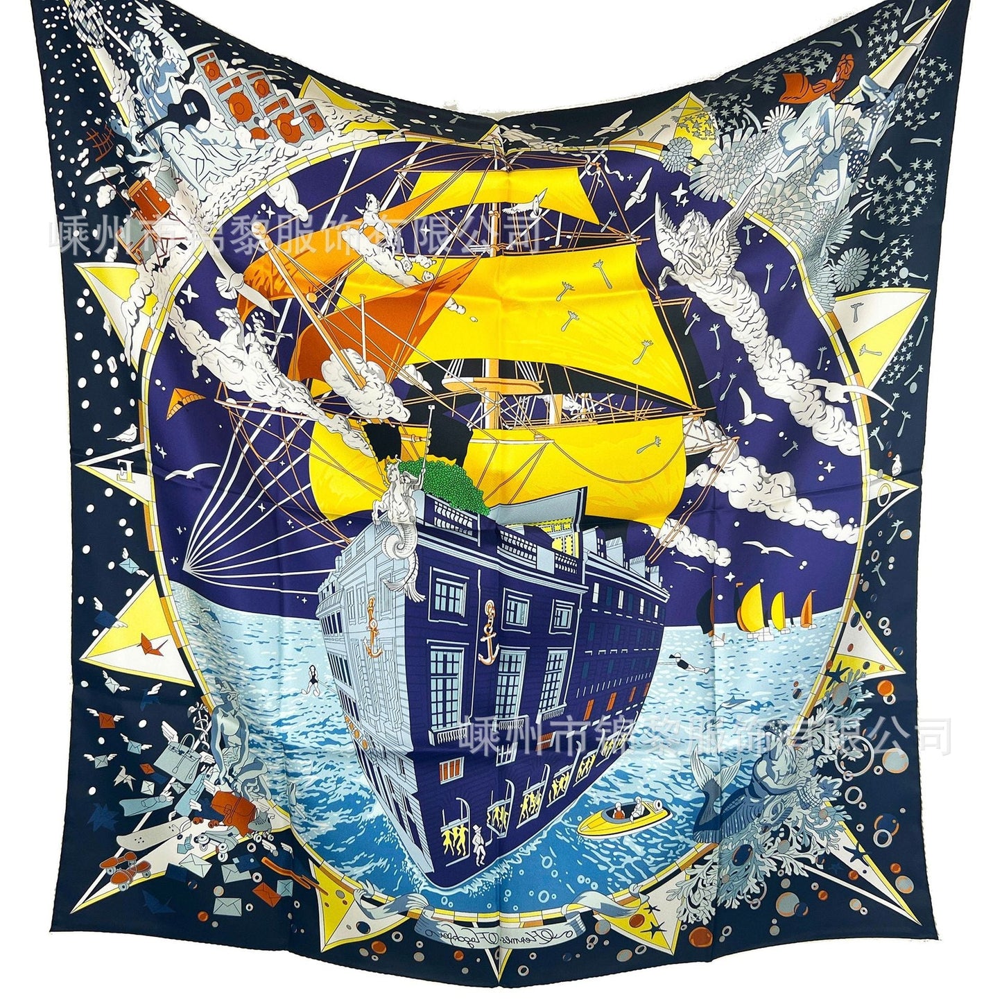 Designer Silk Scarf Double Side Printed