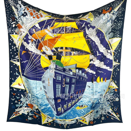 Designer Silk Scarf Double Side Printed