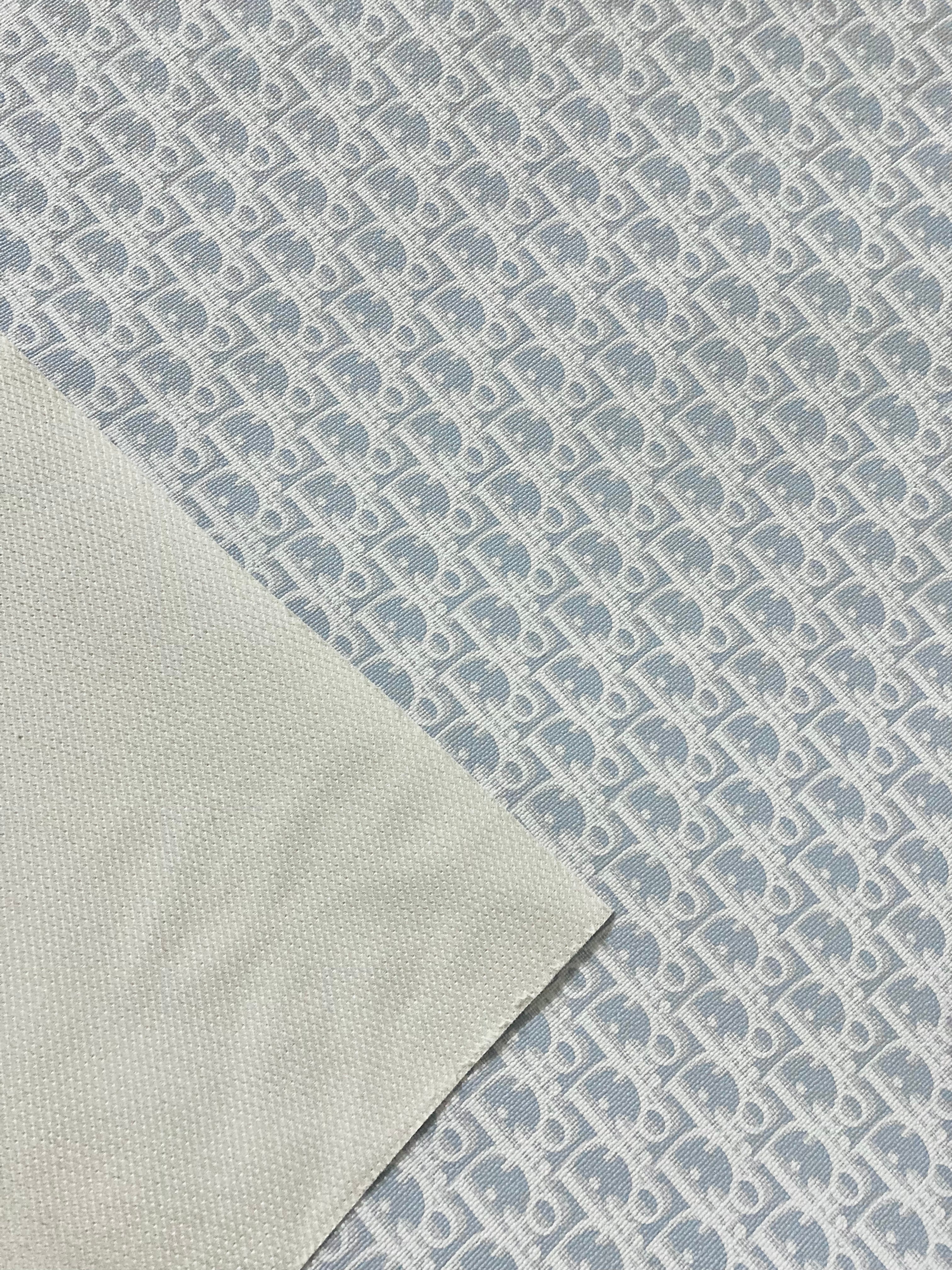 Light Blue Texture Dior Leather Fabric for Custom – Wendycustom
