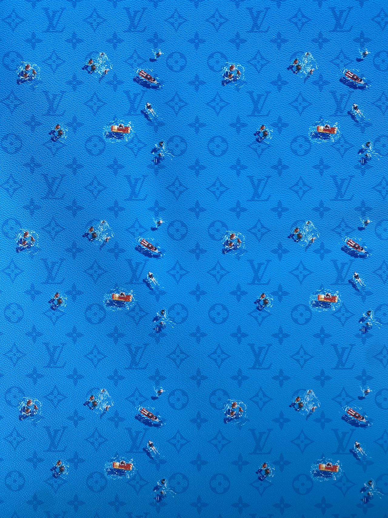 Summer Blue Louis Vuitton Swimming Custom DIY Designer Fabric Leather