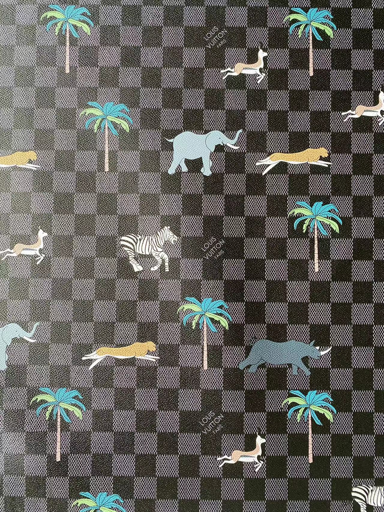 Black Damier Louis Vuitton Animal Bag Leather Handicraft Fabric