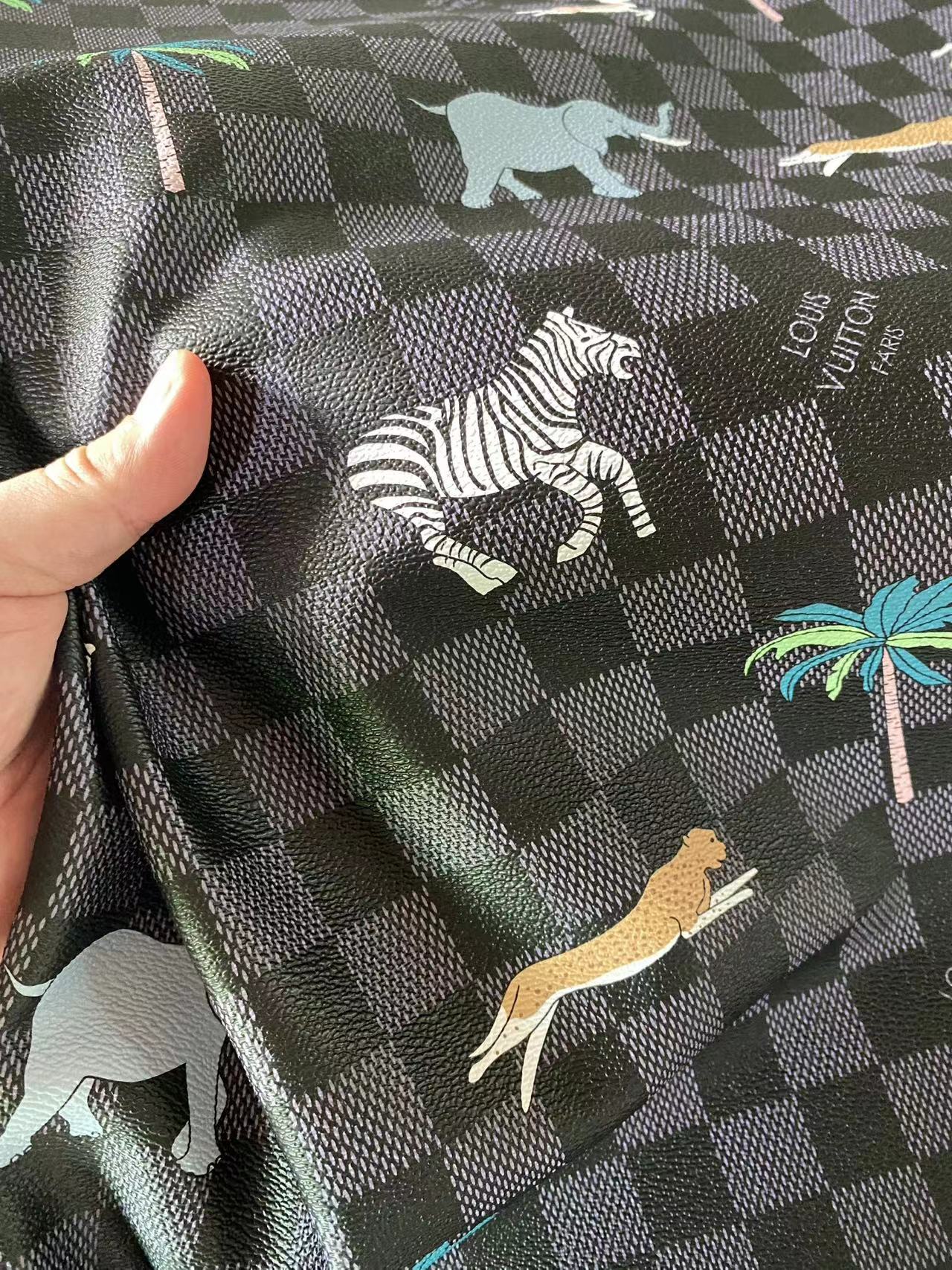 Black Damier Louis Vuitton Animal Bag Leather Handicraft Fabric