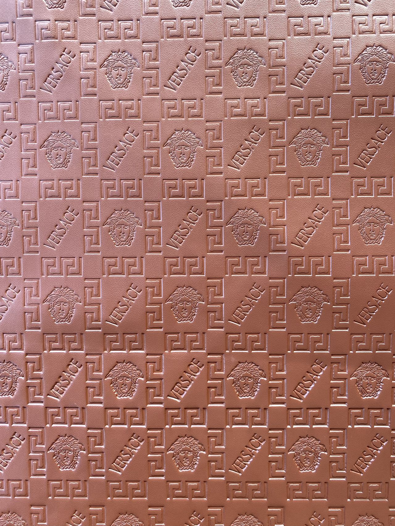 Brown Embossed Versace Upholstery Leather for Car interior Sneakers