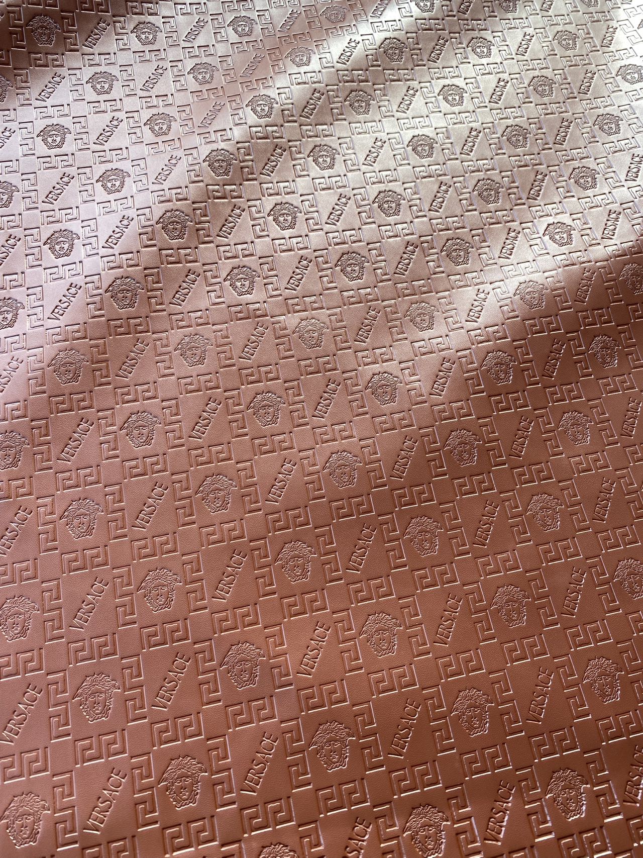 Brown Embossed Versace Upholstery Leather for Car interior Sneakers