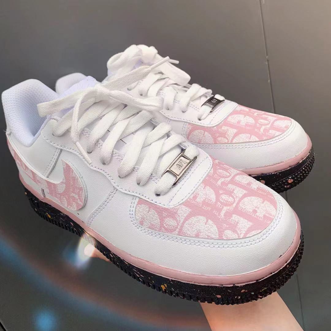 Hand-painted Pink Custom Sneakers Air Force One for Woman