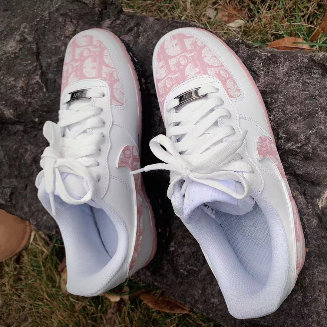 Hand-painted Pink Custom Sneakers Air Force One for Woman
