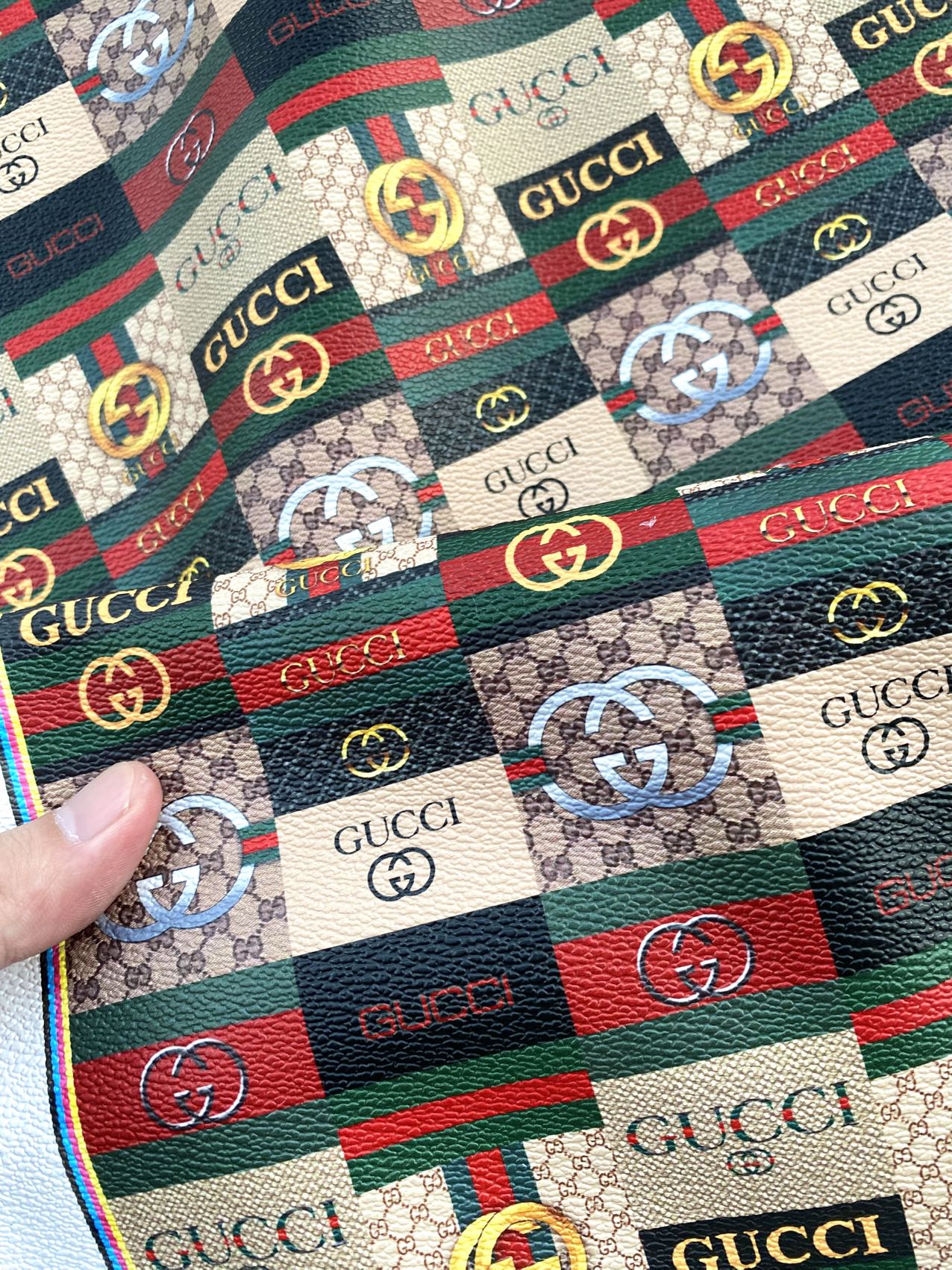 Gucci Designer Fabric Leather Material for Crocs DIY