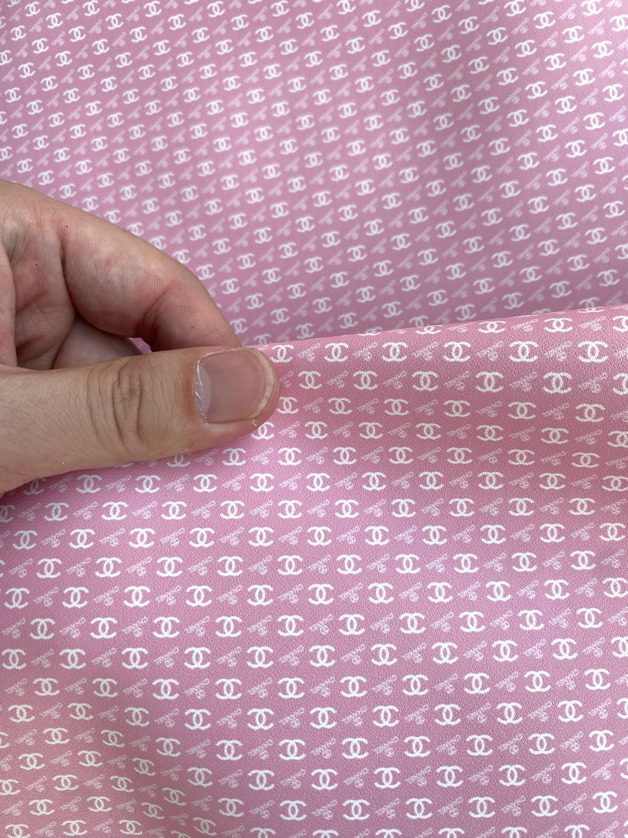 Pink Chanel Mini Size Leather for Doll Making Custom Projects