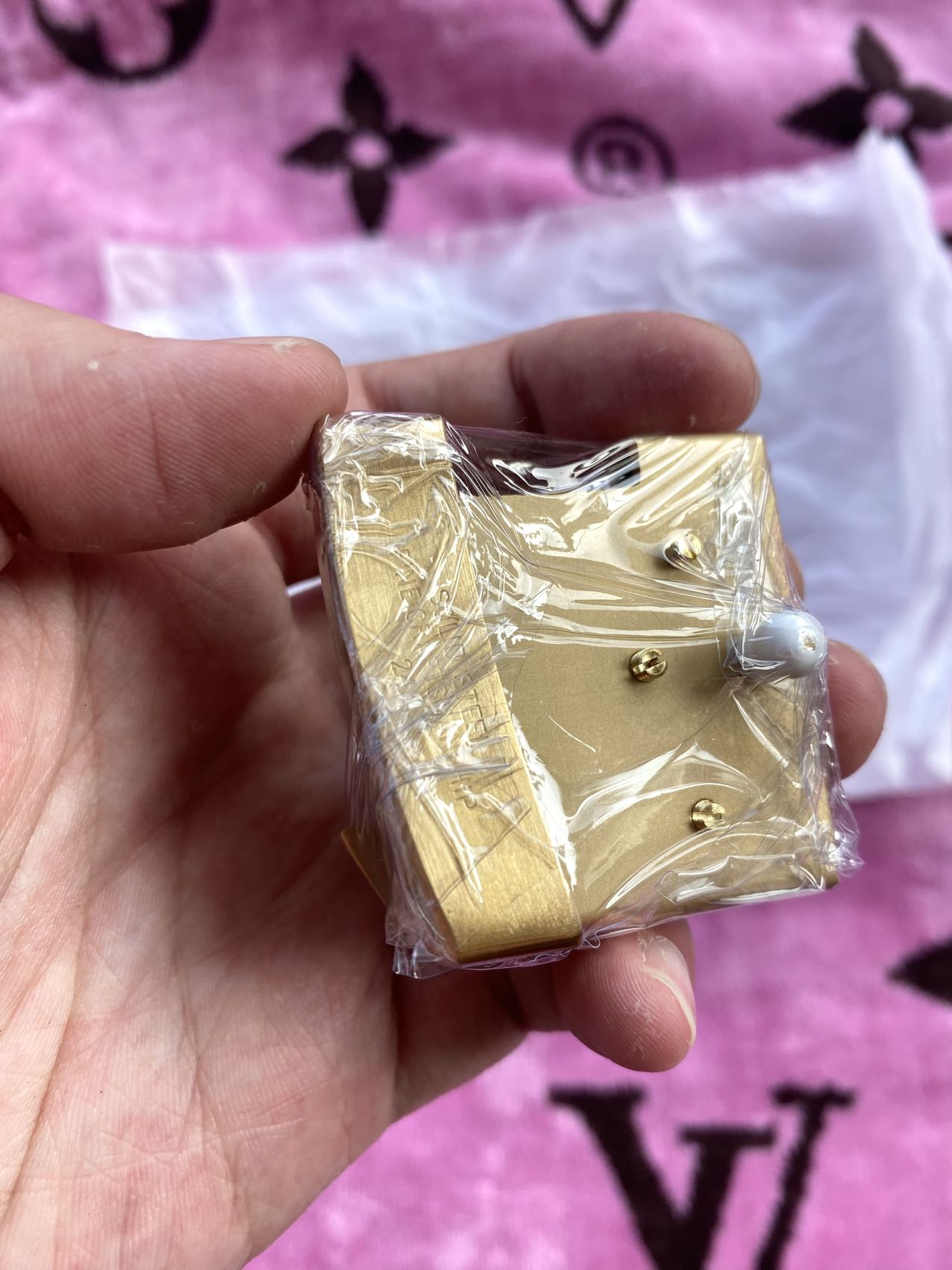 Gold Louis Vuitton LV Belt Buckle Handmade Accessory for Custom DIY Projects