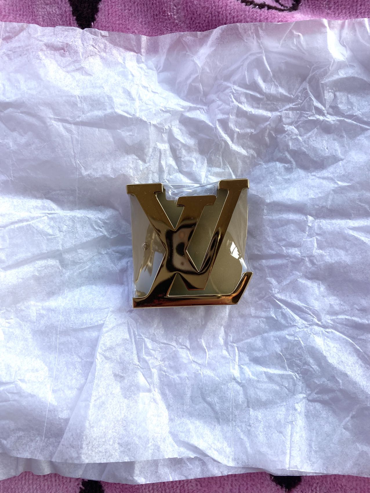 Gold Louis Vuitton LV Belt Buckle Handmade Accessory for Custom DIY Projects