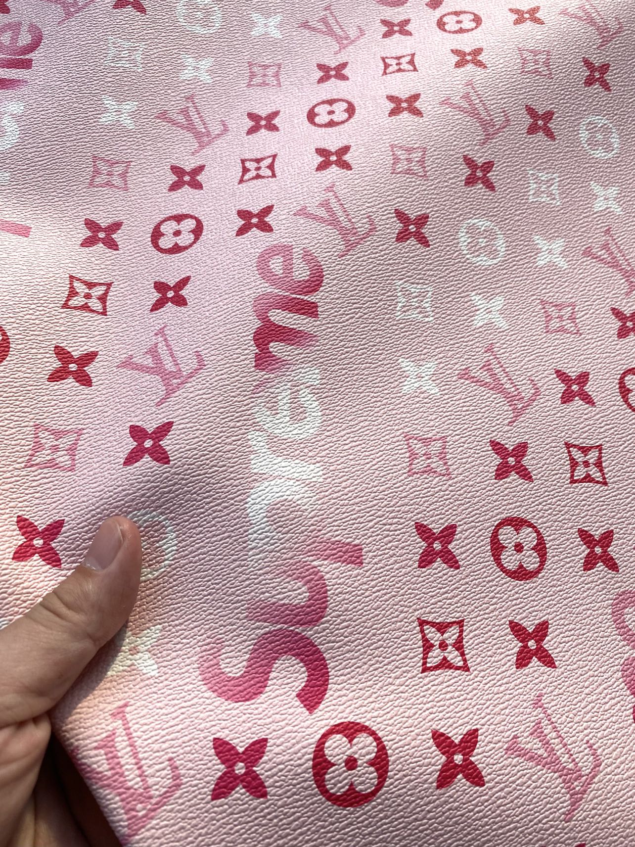 Pink Supreme Louis Vuitton Valentine's Day Designer Fabric Leather Sheet